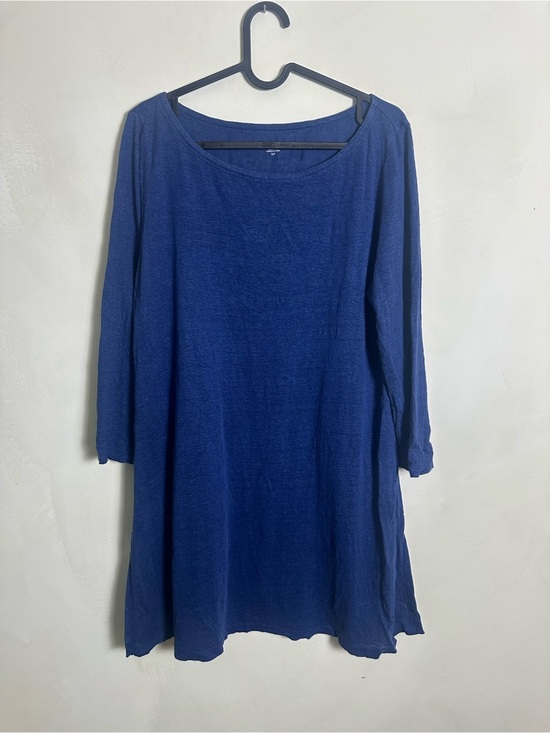 Eileen Fisher Dresses & Skirts - Eileen Fisher Blue Organic Linen Dress Tunic Size Small Petite